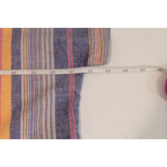 Marine Layer Top Womens L Linen Blend Short Sleeve Striped Button Up Cap Sleeve - Picture 8 of 9